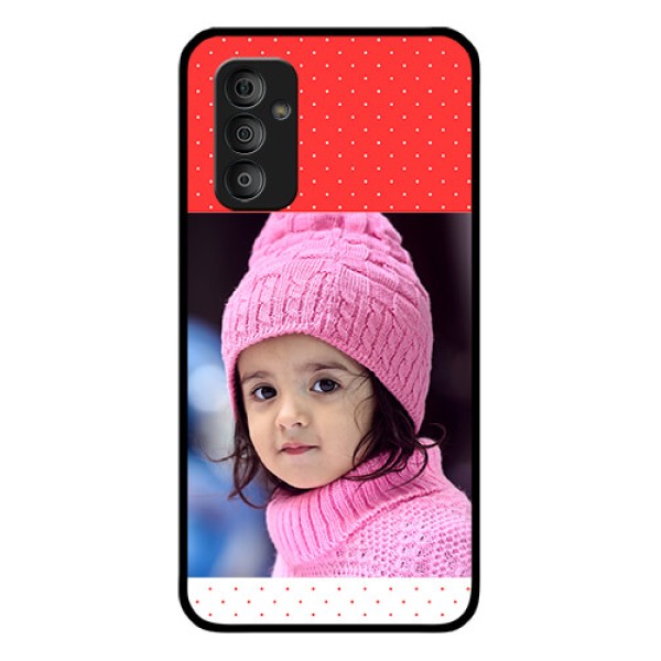 Galaxy F23 5G Photo Printing on Glass Case - Red Pattern Design