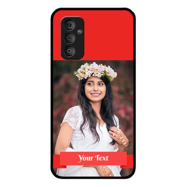 Galaxy F23 5G Custom Glass Phone Case - Simple Red Color Design Galaxy F23 5G Custom Glass Phone Case - Simple Red Color Design