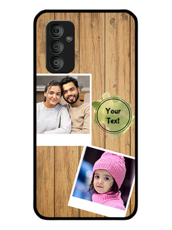 Custom Galaxy F23 5G Custom Glass Phone Case - Wooden Texture Design