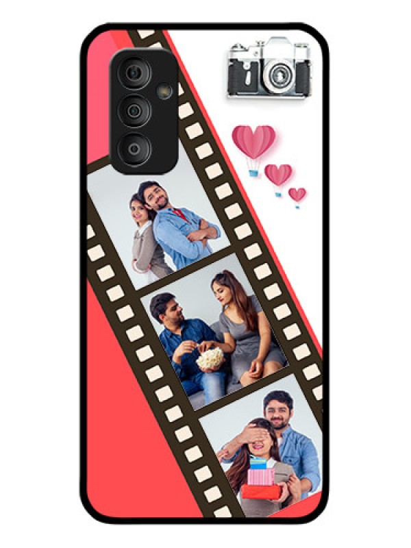 Custom Galaxy F23 5G Personalized Glass Phone Case - 3 Image Holder with Film Reel