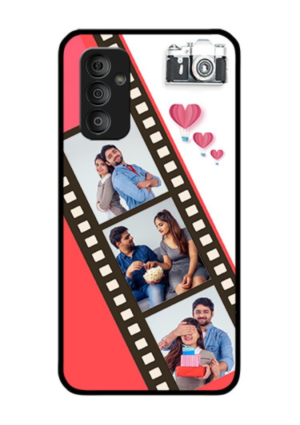 Galaxy F23 5G Personalized Glass Phone Case - 3 Image Holder with Film Reel