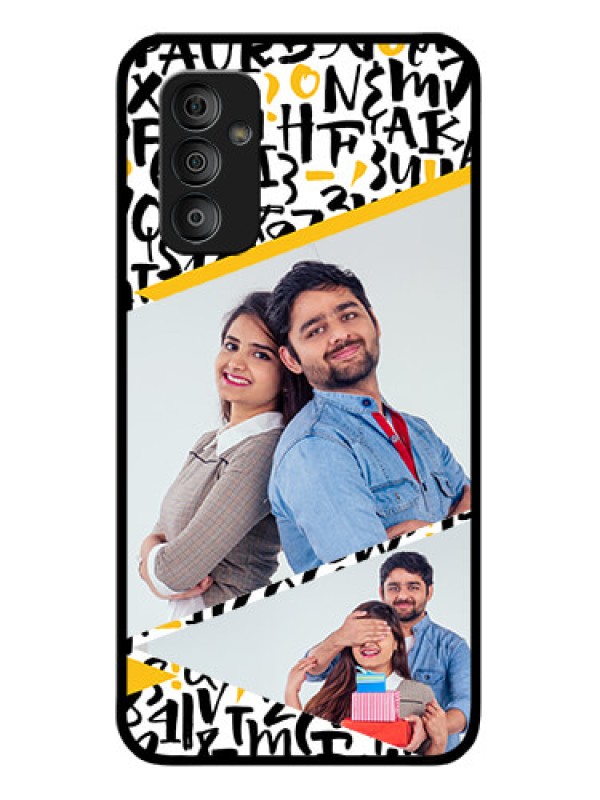 Custom Galaxy F23 5G Custom Glass Mobile Case - Letters Pattern Design