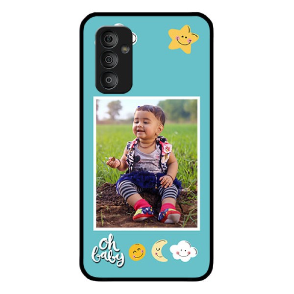 Galaxy F23 5G Personalized Glass Phone Case - Smiley Kids Stars Design Galaxy F23 5G Personalized Glass Phone Case - Smiley Kids Stars Design
