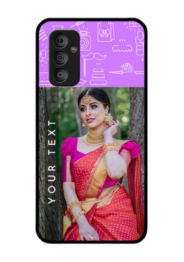 Galaxy F23 5G Custom Glass Mobile Case - Birthday Icons Design