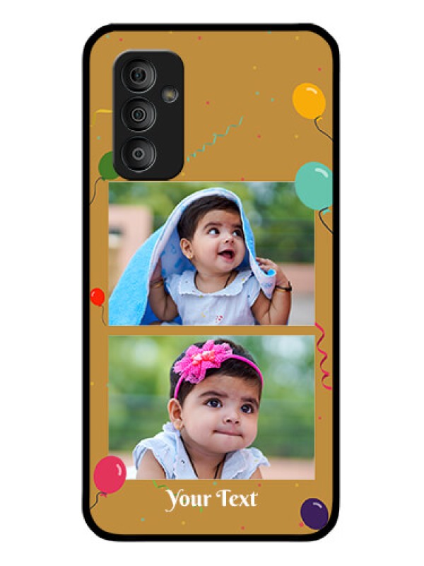 Custom Galaxy F23 5G Personalized Glass Phone Case - Image Holder with Birthday Celebrations Design