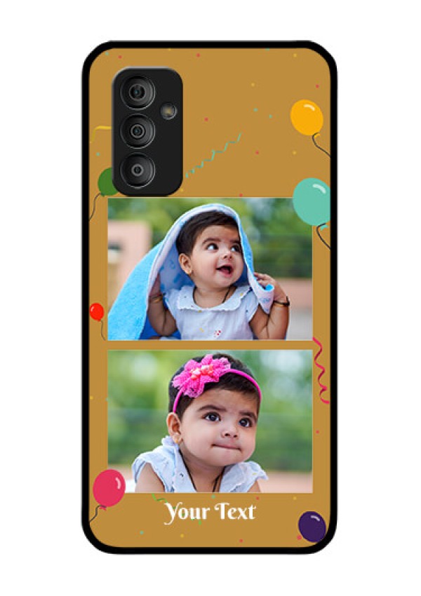 Galaxy F23 5G Personalized Glass Phone Case - Image Holder with Birthday Celebrations Design