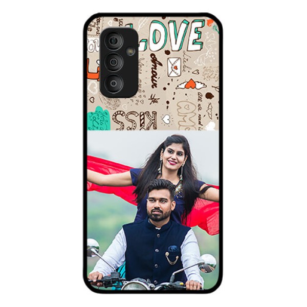 Galaxy F23 5G Custom Glass Phone Case - Love Doodle Pattern