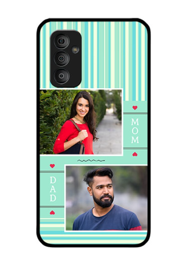 Galaxy F23 5G Custom Glass Phone Case - Mom & Dad Pic Design