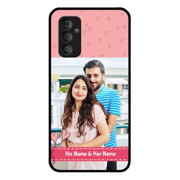 Galaxy F23 5G Personalized Glass Phone Case - Love Design Peach Color