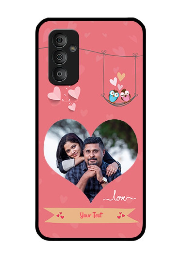 Galaxy F23 5G Personalized Glass Phone Case - Peach Color Love Design
