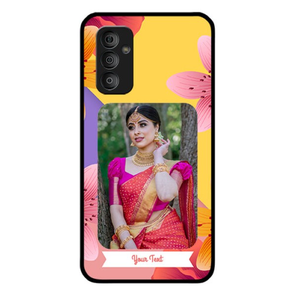 Galaxy F23 5G Custom Glass Mobile Case - 3 Image With Vintage Floral Design