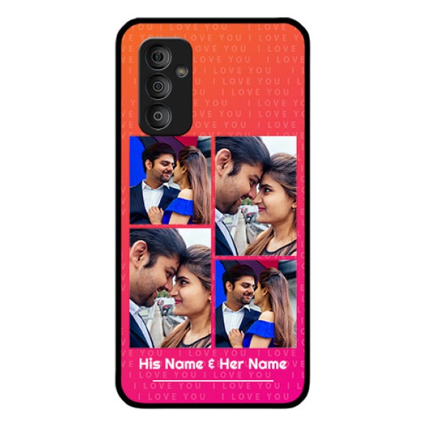 Galaxy F23 5G Custom Glass Phone Case - I Love You Pink Design