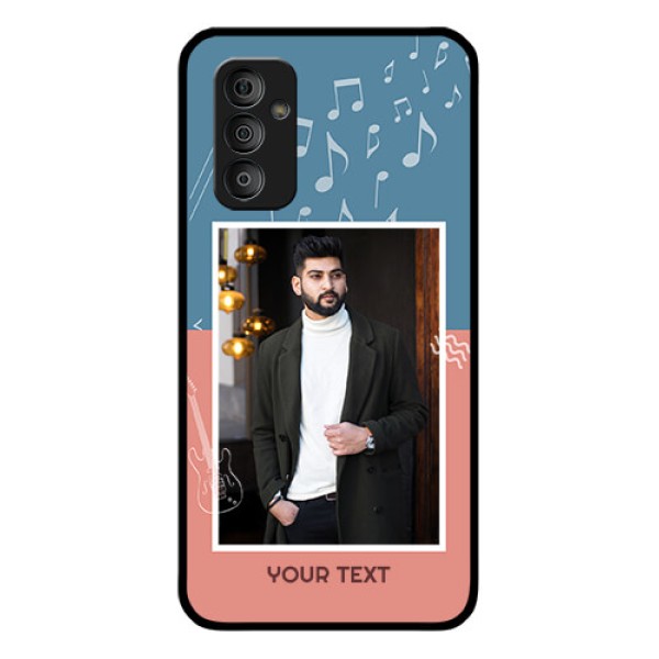 Galaxy F23 5G Photo Printing on Glass Case - with Color Musical Note Design Galaxy F23 5G Photo Printing on Glass Case - with Color Musical Note Design