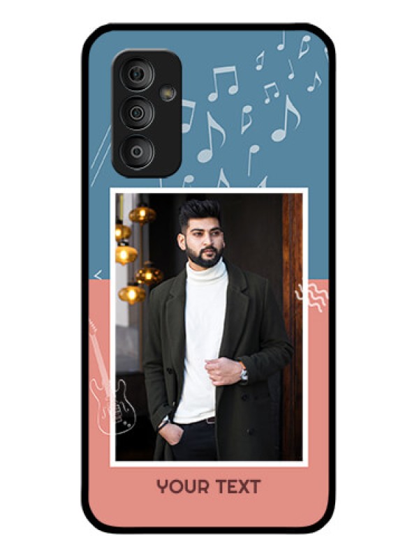 Custom Galaxy F23 5G Photo Printing on Glass Case - with Color Musical Note Design