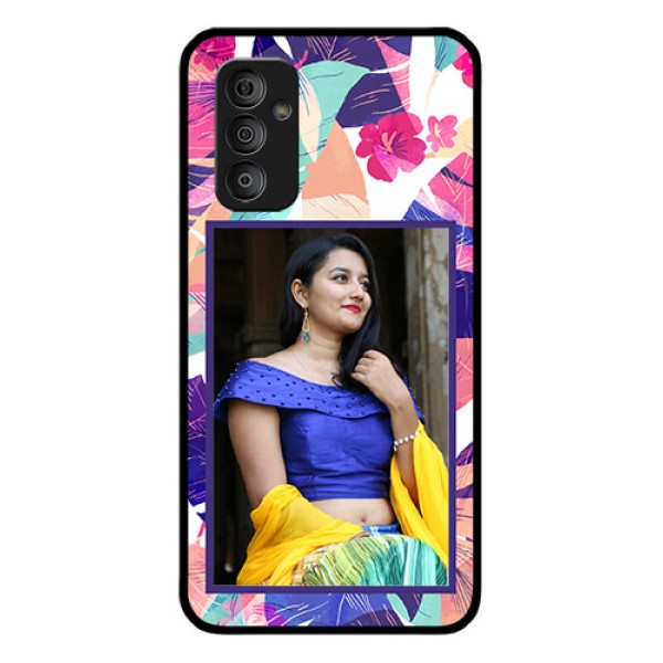 Galaxy F23 5G Custom Glass Mobile Case - Abstract Floral Design