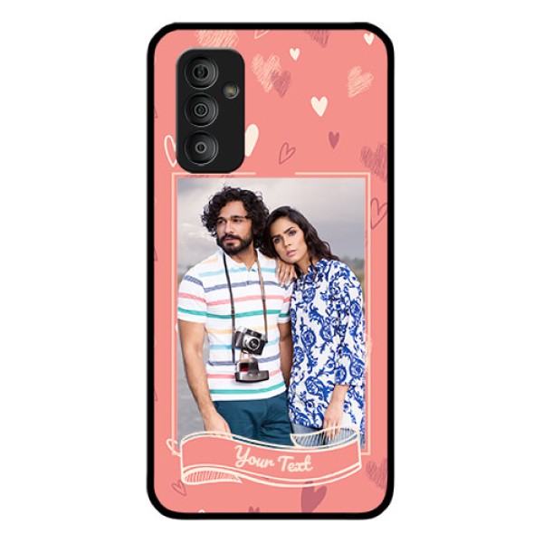 Galaxy F23 5G Custom Glass Phone Case - Love doodle art Design