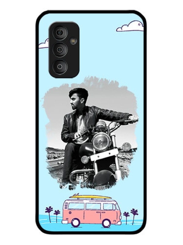 Custom Galaxy F23 5G Photo Printing on Glass Case - Travel & Adventure Design