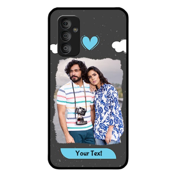 Galaxy F23 5G Custom Glass Phone Case - Splashes with love doodles Design Galaxy F23 5G Custom Glass Phone Case - Splashes with love doodles Design