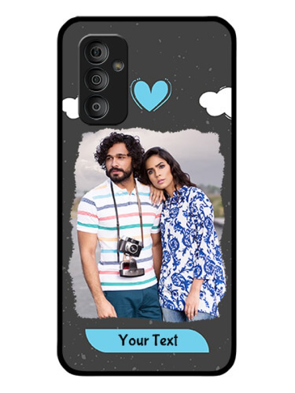 Custom Galaxy F23 5G Custom Glass Phone Case - Splashes with love doodles Design