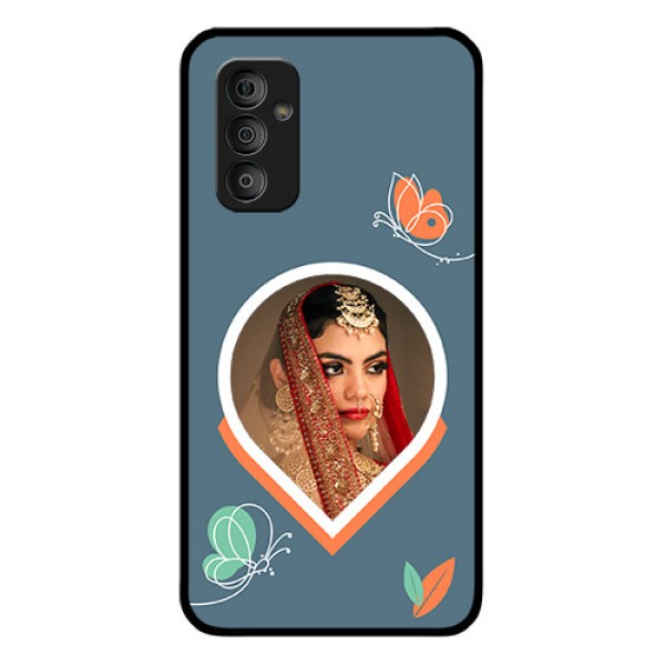 Galaxy F23 Custom Glass Mobile Case - Droplet Butterflies Design