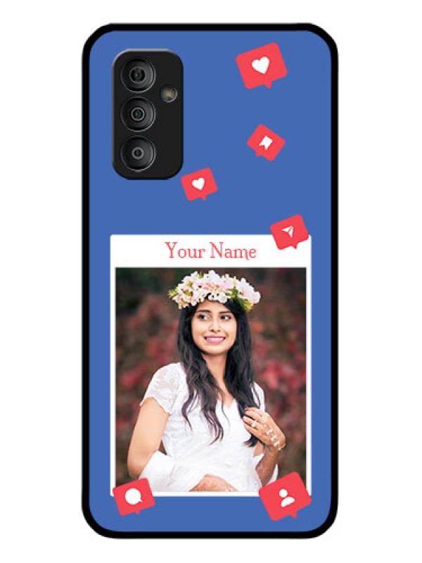 Custom Galaxy F23 Custom Glass Phone Case - Like Share And Comment Design