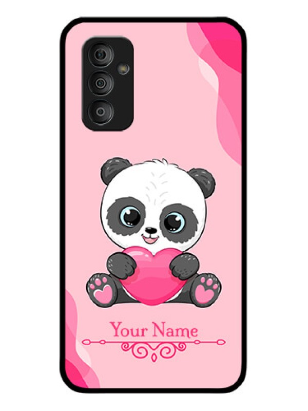 Custom Galaxy F23 Custom Glass Mobile Case - Cute Panda Design