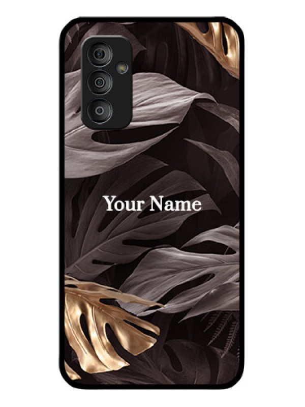 Custom Galaxy F23 Personalised Glass Phone Case - Wild Leaves digital paint Design