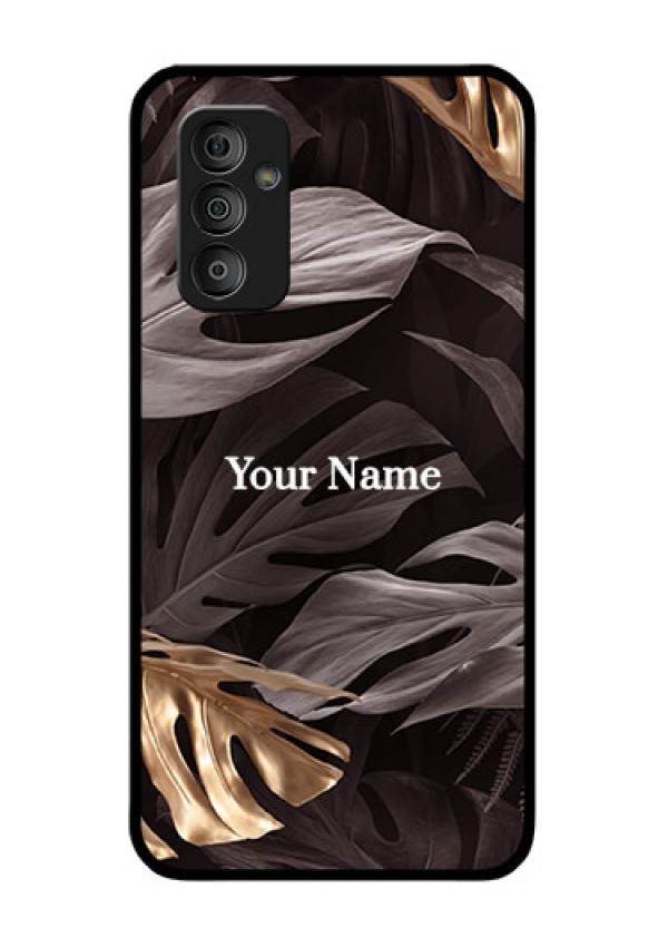 Galaxy F23 Personalised Glass Phone Case - Wild Leaves digital paint Design