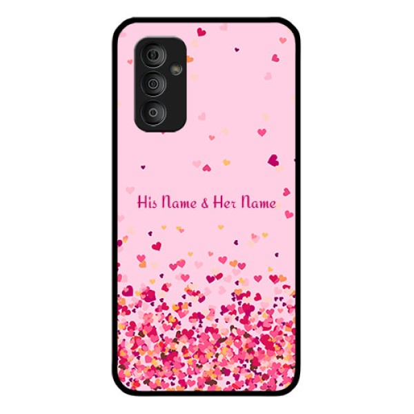 Galaxy F23 Photo Printing on Glass Case - Floating Hearts Design