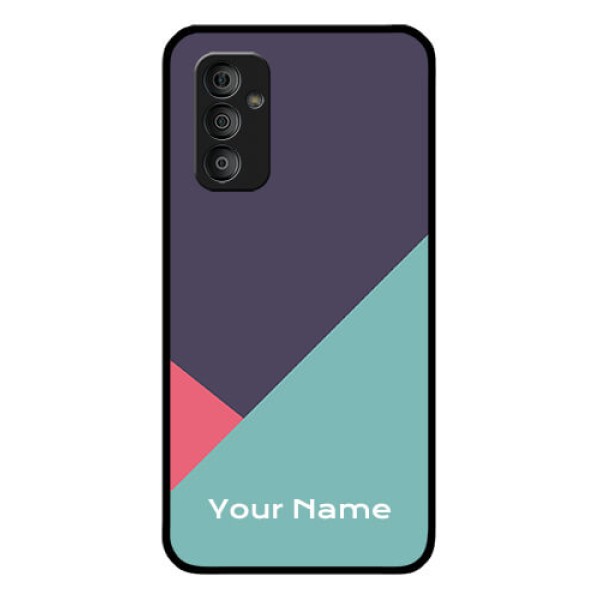 Galaxy F23 Custom Glass Mobile Case - Tri Color abstract Design