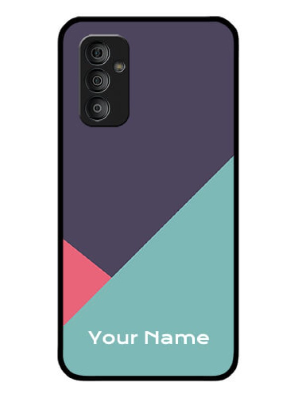 Custom Galaxy F23 Custom Glass Mobile Case - Tri Color abstract Design