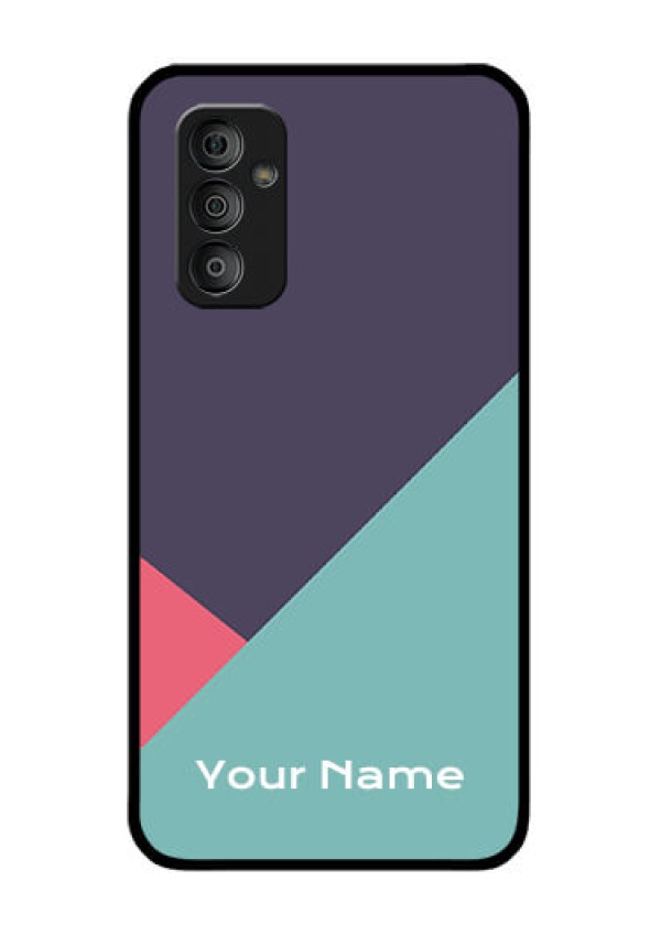 Galaxy F23 Custom Glass Mobile Case - Tri Color abstract Design