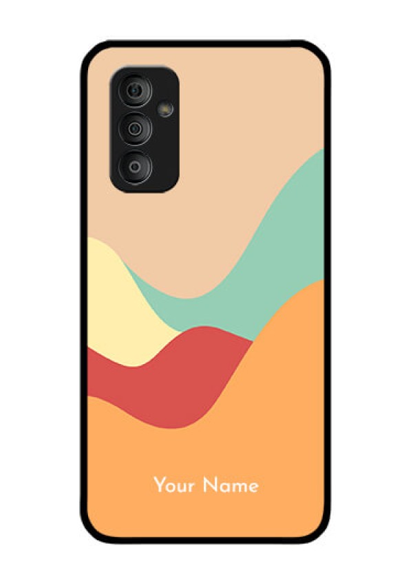 Galaxy F23 Personalized Glass Phone Case - Ocean Waves Multi-colour Design