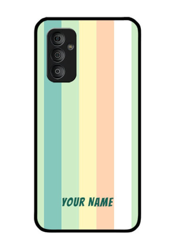 Galaxy F23 Photo Printing on Glass Case - Multi-colour Stripes Design