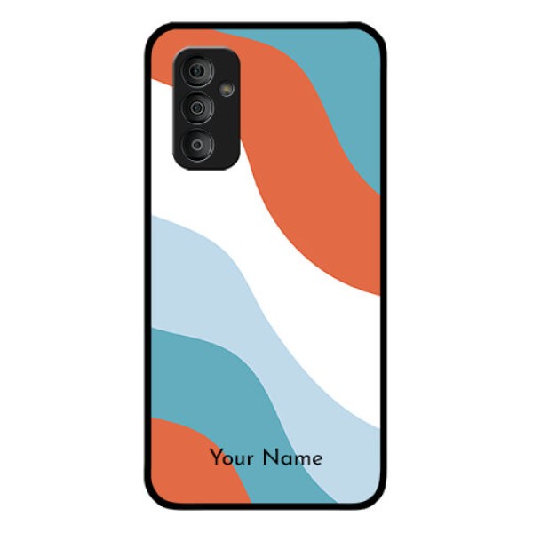 Galaxy F23 Custom Glass Mobile Case - coloured Waves Design