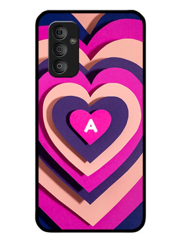 Custom Galaxy F23 Custom Glass Mobile Case - Cute Heart Pattern Design