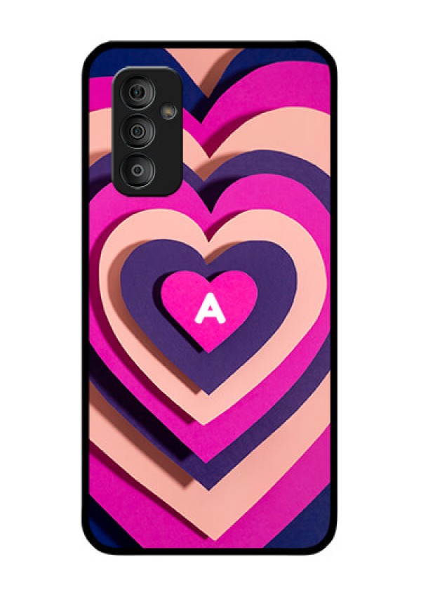 Galaxy F23 Custom Glass Mobile Case - Cute Heart Pattern Design
