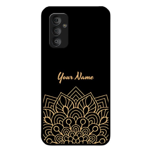 Galaxy F23 Custom Glass Phone Case - Golden mandala Design