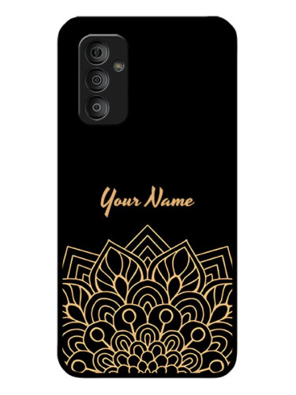 Custom Galaxy F23 Custom Glass Phone Case - Golden mandala Design
