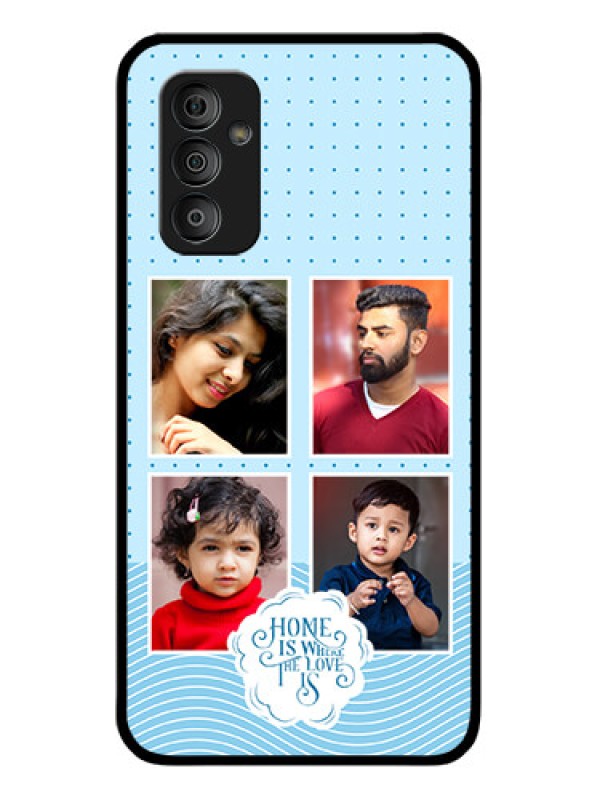 Custom Galaxy F23 Custom Glass Phone Case - Cute love quote with 4 pic upload Design