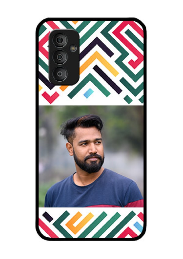 Galaxy F23 Personalized Glass Phone Case - Colorful Maze Pattern Design