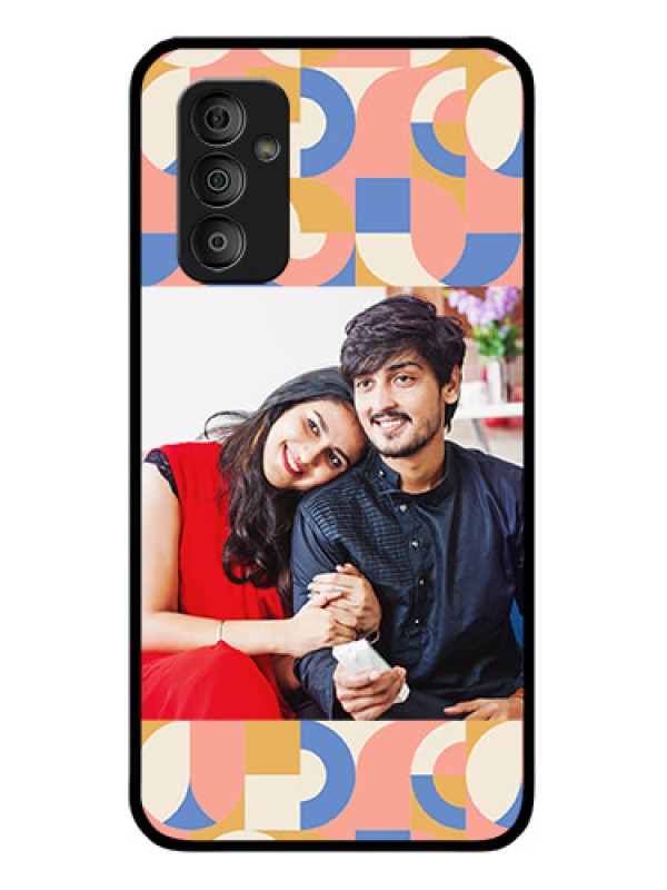 Custom Galaxy F23 Photo Printing on Glass Case - Semi-circle Maze Pattern Design