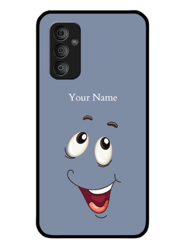 Custom Galaxy F23 Photo Printing on Glass Case - Laughing Cartoon Face Design