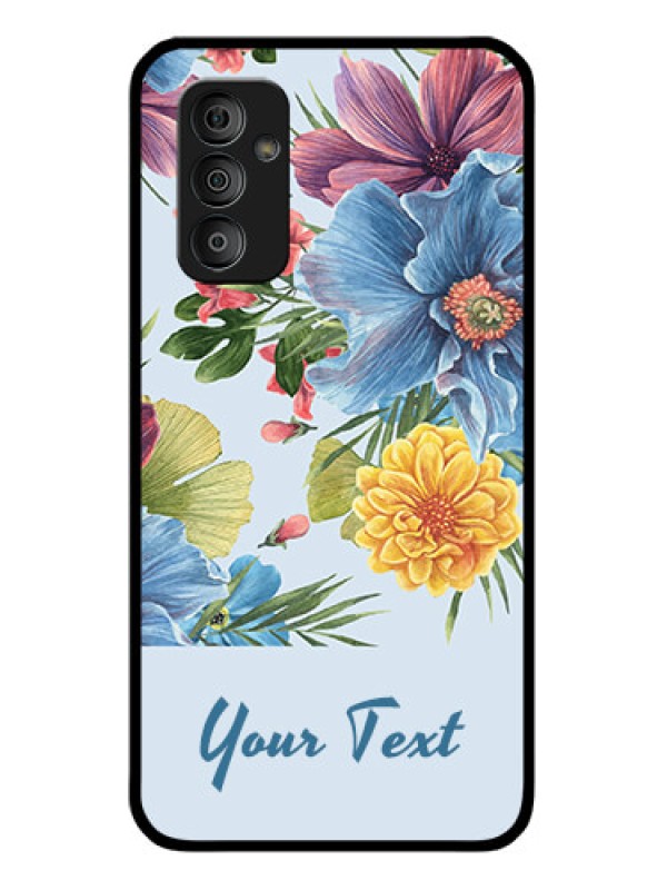 Custom Galaxy F23 Custom Glass Mobile Case - Stunning Watercolored Flowers Painting Design