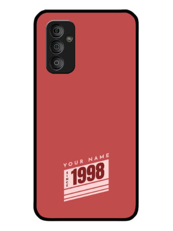 Custom Galaxy F23 Custom Glass Phone Case - Red custom year of birth Design
