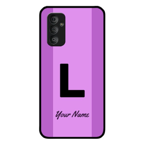 Galaxy F23 Custom Glass Phone Case - Tricolor custom text Design