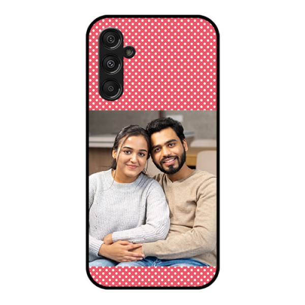 Galaxy F34 5G Custom Glass Phone Case - White Dotted Design