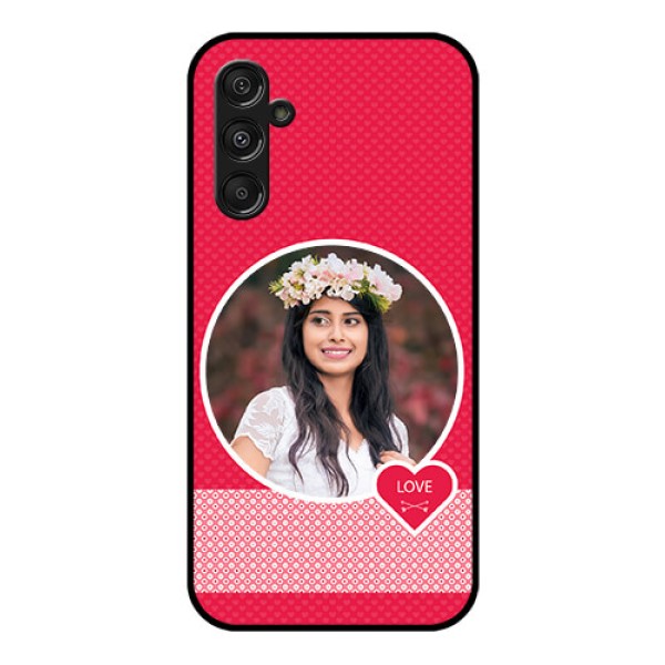 Galaxy F34 5G Custom Glass Phone Case - Pink Color Pattern Design