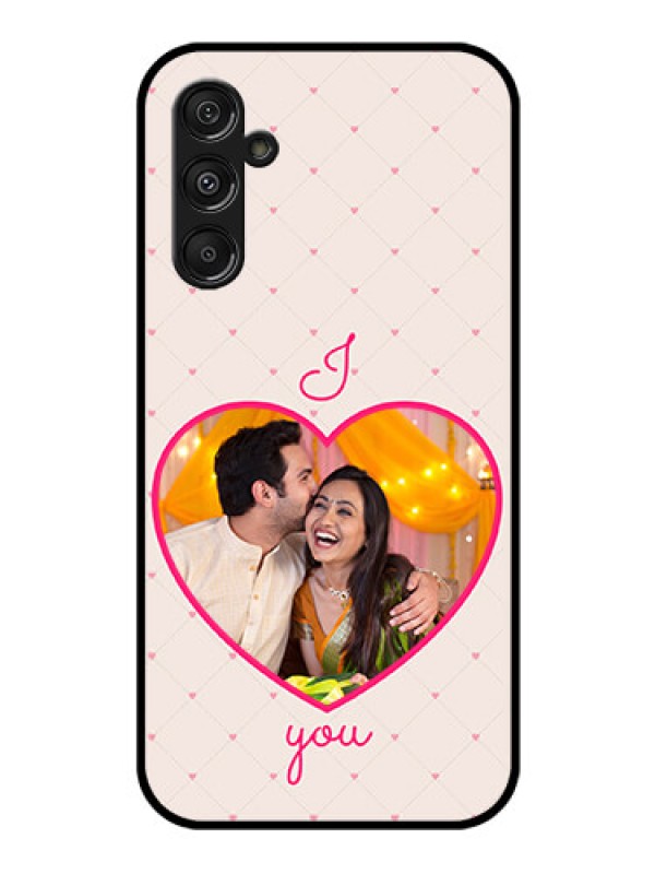 Custom Galaxy F34 5G Custom Glass Phone Case - Heart Shape Design