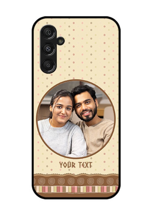 Galaxy F34 5G Custom Glass Phone Case - Brown Dotted Mobile Case Design